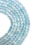 Aquamarine Round Beads - 10 mm Size - 5A Quality - Length 40 cm- Code #A2