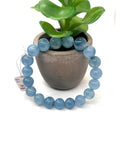 Aquamarine Bracelet • 11 mm Size • Code N3 • AAA Quality • Weight 30.7 gm • 7.5 Inch Length • Stretch Bracelet • Aquamarine Round Bracelet