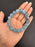Aquamarine Bracelet • 12 mm Size • Code N9 • AAA Quality • Weight gm • 7.5 Inch Length • Stretch Bracelet • Aquamarine Round Bracelet