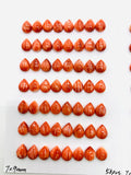 Spiny Oyster Shell Pear Cabs • 7x9 mm Size • Pack of 4 Pieces • AAA Quality • Natural Shell Cabochon • Red Color