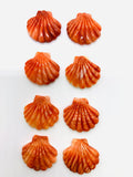 22X22 mm Spiny Oyster Shell Sealife Carving Cabs • Pack of 1 Pc • AAA Quality • Natural Spiny Oyster Shell Cabochon • Orange/ Red Color