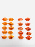 15X223 mm Spiny Oyster Shell Sealife Carving Cabs • Pack of 1 Pc • AAA Quality • Natural Spiny Oyster Shell Cabochon • Orange/ Red Color