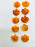 10x11 mm Spiny Oyster Shell Sealife Carving Cabs • ( Straight Full Drill ) • AAA Quality • Natural Spiny Oyster Orange/ Red Color
