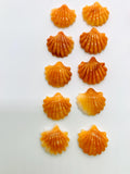 14x15 mm Spiny Oyster Shell Sealife Carving Cabs • Pack of 1 Pc • AAA Quality • Natural Spiny Oyster Shell Cabochon • Orange/ Red Color