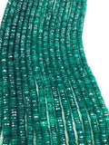 Green Onyx Faceted Heishi Beads 6 mm Size - Length 14 Inch- Natural Green Onyx Heishi Beads