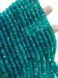 Green Onyx Faceted Heishi Beads 6 mm Size - Length 14 Inch- Natural Green Onyx Heishi Beads