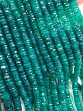Green Onyx Faceted Heishi Beads 6 mm Size - Length 14 Inch- Natural Green Onyx Heishi Beads