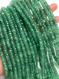 Green aventurine faceted Heishi 6.5/ 7 mm - AAA Quality- Faceted heishi/ Tyre beads - Length 14 Inch