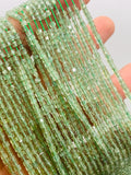 Green Apatite Cube Beads 2.5 mm size - Length 39 cm - AAA Quality- Natural Green Apatite Box Cube Faceted Beads