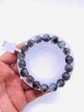 Moss Aquamarine Bracelet • 11 mm Size • Code M21 • AAAA Quality • Natural Aquamarine Round Bracelet