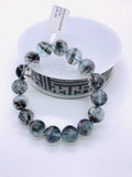 Moss Aquamarine Bracelet • 12 mm Size • Code M26 • AAAA Quality • Natural Aquamarine Round Bracelet