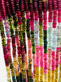 Tourmaline Roundel Beads 5- 5.50 mm size - AAA Quality - 40 cm Length - Natural Tourmaline Rondelle Beads