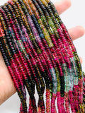 Tourmaline Roundel Beads 5- 5.50 mm size - AAA Quality - 40 cm Length - Natural Tourmaline Rondelle Beads
