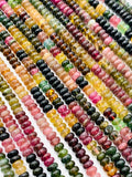 Tourmaline Roundel Beads 6 mm size - AA Quality - 40 cm Length - Natural Tourmaline Rondelle Beads