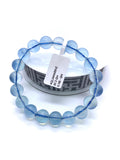 Aquamarine Round Bracelet • 10.5 mm Size • Code AQ12 • 4A Quality • 7.5 Inch Length • Natural Aquamarine Bracelet