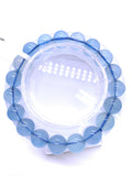 Aquamarine Round Bracelet • 10.5 mm Size • Code AQ12 • 4A Quality • 7.5 Inch Length • Natural Aquamarine Bracelet