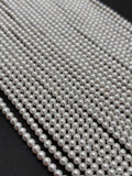 Freshwater Pearl 4MM Round beads -100% Natural Color AAA Quality 40cm Length , white pearl beads
