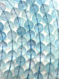 Aquamarine Round Beads - 10 mm Size - 5A Quality - Length 40 cm- Code #A2
