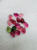 Tourmaline Pear 10X7MM Cabochon ,Tourmaline gemstone loose cabs , Multi Tourmaline cabs . origin Congo mines.