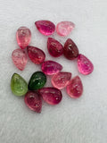 Tourmaline Pear 10X7MM Cabochon ,Tourmaline gemstone loose cabs , Multi Tourmaline cabs . origin Congo mines.
