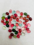 Tourmaline Oval 9X7MM Cabochon ,Tourmaline gemstone loose cabs , Multi Tourmaline cabs . origin Congo mines.