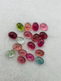 Tourmaline Oval 8X6MM Cabochon ,Tourmaline gemstone loose cabs , Multi Tourmaline cabs . origin Congo mines.