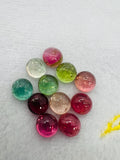 Tourmaline Round 8MM Cabochon ,Tourmaline gemstone loose cabs , Multi Tourmaline cabs . origin Congo mines.