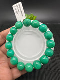 Chrysoprase Bracelet • 13 mm Size • Code #D57 • 5A Quality • Length 7.5” • Natural Chrysoprase Round Bracelet