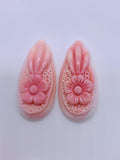 Queen Conch Shell Carving Sealife Pear • 17x35 mm Size • Pack of 1 Pair • AAA Quality • Flat Back • (#121121)