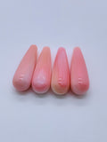 Queen Conch Shell Tear Drop (Half Drill ) • 7x22 mm Size • Pack of 1 Pair • AAA Quality • Flat Back • (#120644)