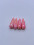 Queen Conch Shell Tear Drop (Half Drill ) • 7x22 mm Size • Pack of 1 Pair • AAA Quality • Flat Back • (#120644)