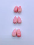Queen Conch Shell Tear Drop (Half Drill ) • 12x22 mm Size • Pack of 1 Pair • AAA Quality • Flat Back • (#120644)
