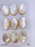White MOP Oval Cabs • 18x25 mm Size • Pack of 1 Pc • AAA Quality • Mother of Pearl Cabochons