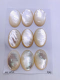 White MOP Oval Cabs • 20x30 mm Size • Pack of 1 Pc • AAA Quality • Mother of Pearl Cabochons