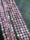 Wampum Quahog 4 Pearl Flower Beads • 8 mm Size • Both Side Carving • 40 cm length • AAA Quality • Purple Color