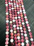 12 mm Purple Spiny Oyster Coin Beads • 40 Cm length • AAA Quality • Natural Spiny Oyster Beads • Purple Color