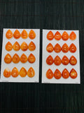 Spiny Oyster Shell Pear Cabs • 15X20 mm Size • Pack of 1 Pc • AAA Quality • Natural Shell Cabochon • Orange/ Red Color