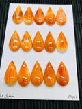 Spiny Oyster Shell Pear Cabs • 12X24 mm Size • Pack of 2 Pcs • AAA Quality • Natural Shell Cabochon