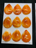 Spiny Oyster Shell Pear Cabs • 23X30 mm Size • Pack of 1 Pc • AAA Quality • Natural Shell Cabochon • Orange/ Red Color