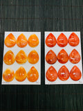 Spiny Oyster Shell Pear Cabs • 23X30 mm Size • Pack of 1 Pc • AAA Quality • Natural Shell Cabochon • Orange/ Red Color