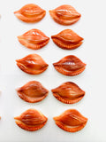 20x30 mm Spiny Oyster Shell Sealife Carving Cabs • Pack of 1 Pc • AAA Quality • Natural Spiny Oyster Shell Cabochon • Orange/ Red Color