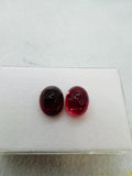 Pink Tourmaline Oval 9X12MM Cabochon, Pack of 2 Pieces, Rubellite loose cabs. origin Congo mines. weight 13.69 ct. - Code T3