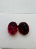Pink Tourmaline Oval 9X12MM Cabochon, Pack of 2 Pieces, Rubellite loose cabs. origin Congo mines. weight 13.69 ct. - Code T3