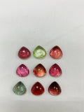 Tourmaline Heart Cabs 9 mm Size - Pack of 1 Piece - Natural Tourmaline Cabochons