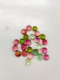 Tourmaline Round Cabs 4 mm Size - Pack of 2 Pieces - Natural Multi Tourmaline Cabochons