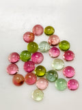 Tourmaline Round Cabs 4 mm Size - Pack of 2 Pieces - Natural Multi Tourmaline Cabochons