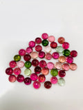 Tourmaline Round Cabs 7 mm Size - Pack of 1 Piece - Natural Multi Tourmaline Cabochons