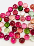 Tourmaline Round Cabs 8 mm Size - Pack of 1 Piece - Natural Multi Tourmaline Cabochons