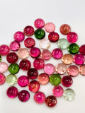 Tourmaline Round Cabs 8 mm Size - Pack of 1 Piece - Natural Multi Tourmaline Cabochons