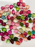 Tourmaline Pear Cabs 6x8/ 6x9 mm Size - Pack of 1 Piece - Natural Multi Tourmaline Cabochons
